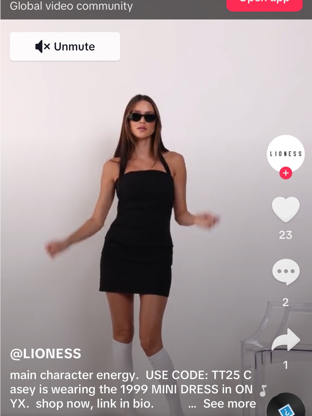 Lioness 1999 Minidress Black Draped Halter Size small perfect condition